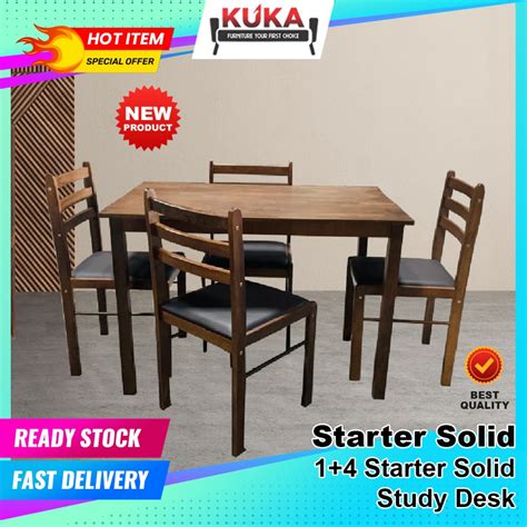 Kuka 4 Seater Dining Set 1 Table 4 Chairs Set Meja Makan 4 Orang