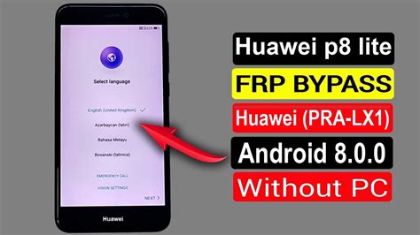 Huawei P8 Lite 2017 FRP Bypass Huawei P8 Lite PRA LX1 Google Account