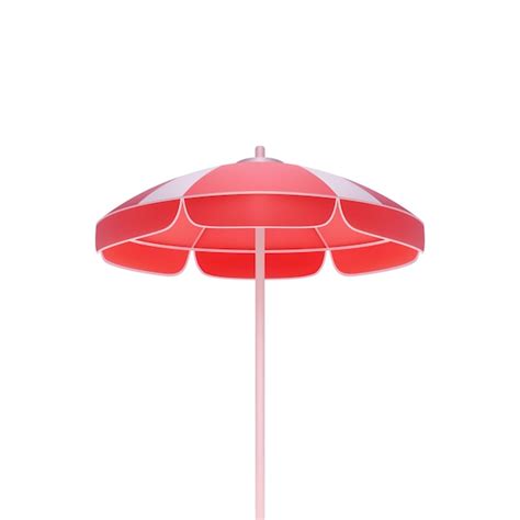 Premium Vector Red Beach Umbrella Open Parasol On Stick For Summer