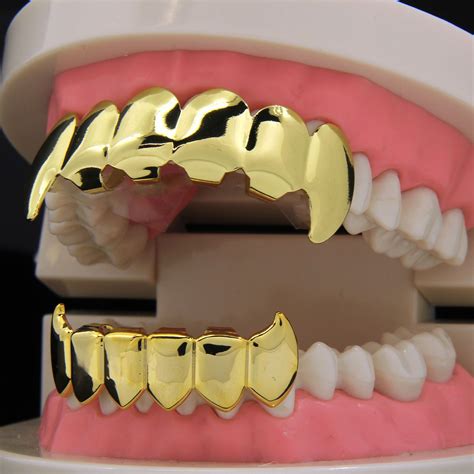 Details About New Custom 14k Gold Plated Hip Hop Teeth Grillz Caps Top