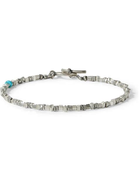 Peyote Bird Ananda Silver And Turquoise Beaded Bracelet Peyote Bird