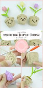 Beautiful Tulip Pot Free Amigurumi Crochet Pattern Tutorial Ideas