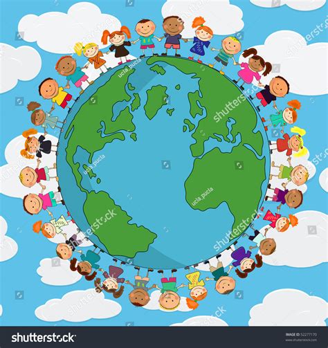 Cartoon Earth Kids Stock Vector 52277170 - Shutterstock