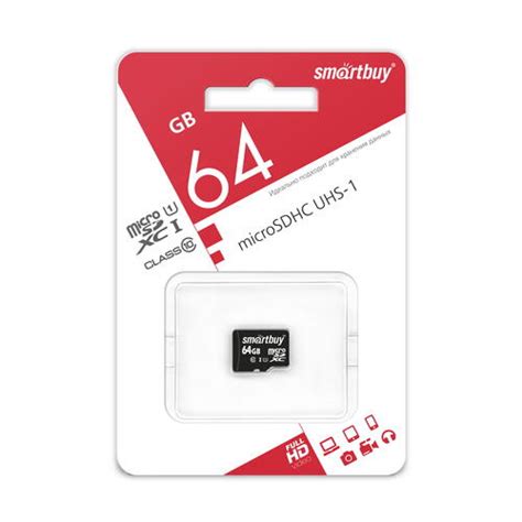 Купить Карта памяти Smartbuy microSDXC 64 ГБ [SB64GBSDCL10-00] в ...