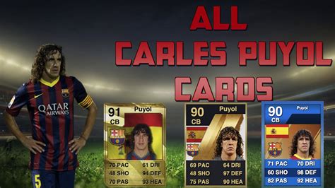 Fifa 15 All Puyol Cards On Ultimate Team Puyol Legend Card Youtube