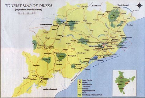 Orissa Tourist Map Orissa • Mappery