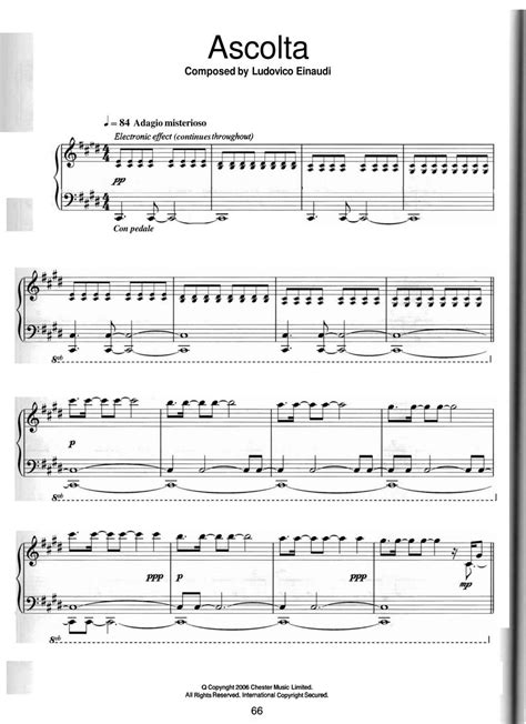 Partitura Para Piano Ascolta Ludovico Einaudi Las Notas De Nana