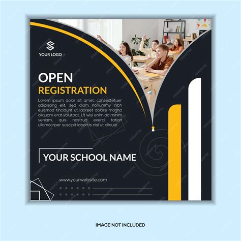 Premium Vector | Open registration social media post design and web banner