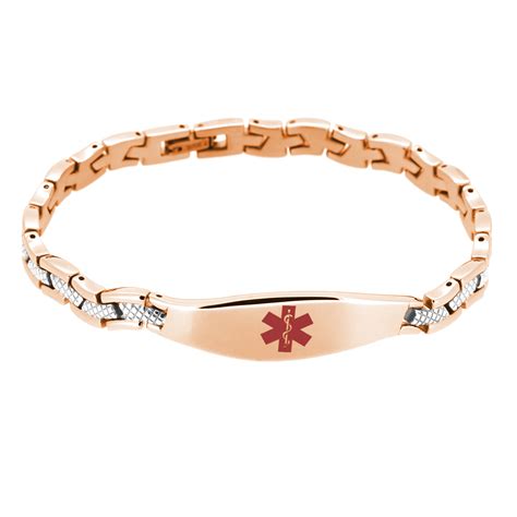 The Wave Medical Id Bracelet Rose Gold