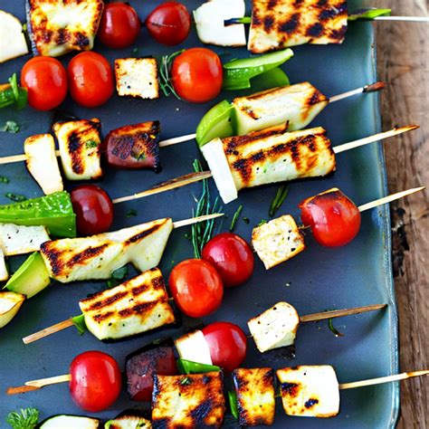 Brochettes de Halloumi et Légumes Grillés