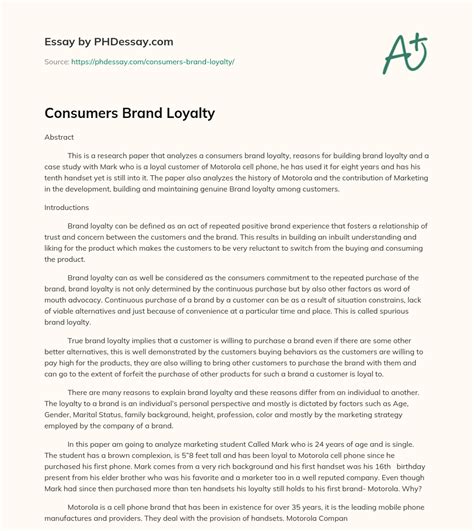 Consumers Brand Loyalty