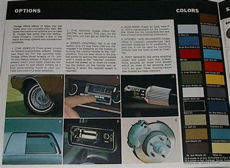 Nos Mopar 1972 Dodge Color Sales Brochure