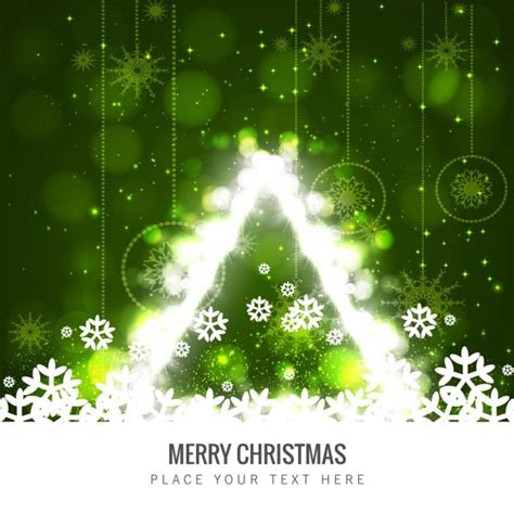 Fondo de árbol de navidad verde brillante Vector Gratis