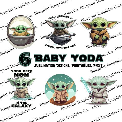 6 Baby Yoda Pngs Baby Yoda Sublimation Design T Shirt Etsy