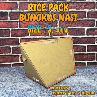 Jual Bungkus Nasi Kekinian Kertas Nasi Take Away Easy Rice Pack Kraft