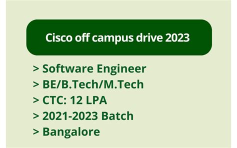 Cisco Off Campus Drive 2023 Software Engineer Bebtechmtech Ctc 12 Lpa 2021 2023