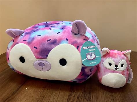 New Squishmallow 12 Yasmin Hedgehog Stackable Kellytoy Plush Pillow And 5 Sabine Pink Tie Dye