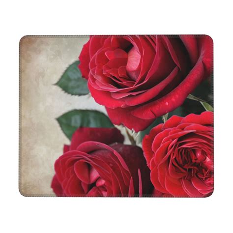 Red Rose Mouse Pad Washable Office Laptop Square Cloth Mouse Pad