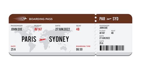 Un Billete Para Sydney Se Muestra Con Un Mapa De Sydney En La Parte