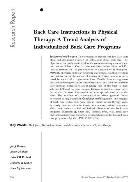 (PDF) Faculty of health sciences back care instructions in physical ...