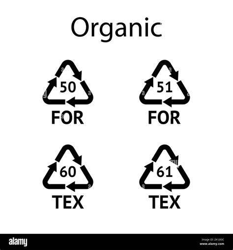 Organic Recycling Codes Recycling Symbol On An Isolated Background