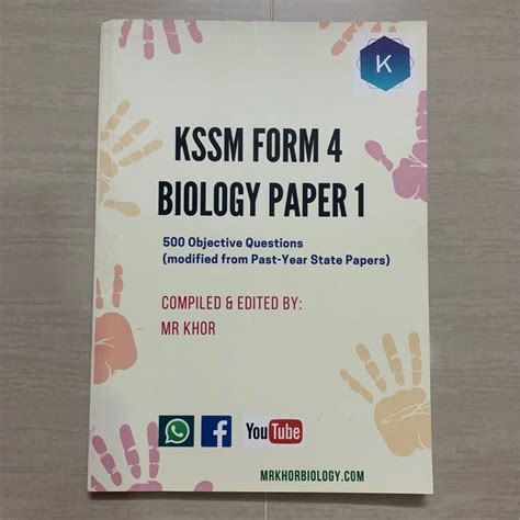 Kssm Form Biology Paper Spm Mr Khor Biology Hobbies Toys Books