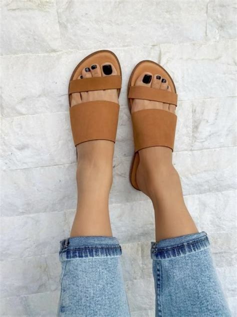 Soft Leather Sandals in Brown