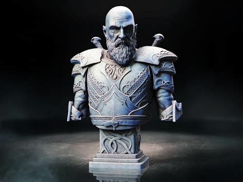 Kratos God Of War Bust High Quality Stl 3d Digital Printing Stl File