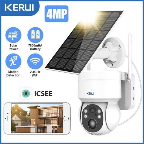 KERUI 4MP Outdoor Waterproof Wifi IP Camera Panel Solar Shopping Samurai