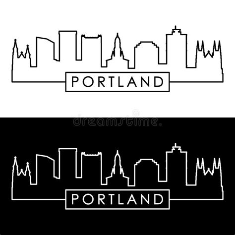 Portland, Maine Skyline and Landmarks Silhouette Stock Vector ...