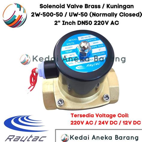 Jual Solenoid Valve 2 2 Inch Inchi Brass Kuningan 220V 220Vac Nc 2W