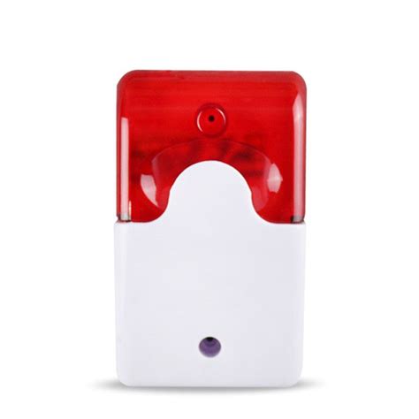 Mini Wired Strobe Siren Durable 12V Sound Alarm Strobe Flashing Red