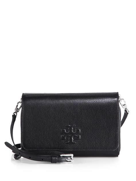 Tory Burch Thea Flat Wallet Crossbody Bag In Black Lyst