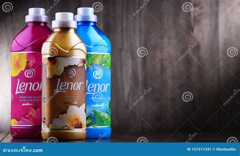 Bottles Of Liquid Lenor Fabric Softener Editorial Photo Image Of