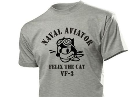 US Army T Shirt USAF Naval Aviatore Felix The Cat Wildcat Tomcatters VF