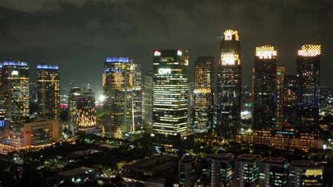 Jakarta Is The Capital City Of Indonesia At Night Stock Footage