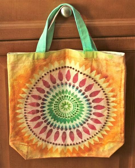 Stenciled Beaded Tote Bag With Tee Juice By Jacquard Days Of