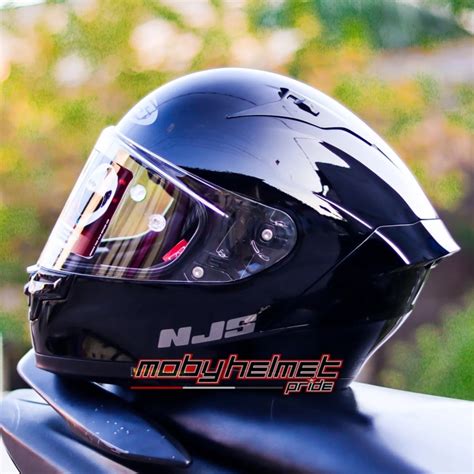 Jual Helm NJS ZX1R ZX 1R Black Glossy Hitam Gloss Shopee Indonesia