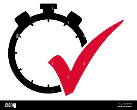 Time Measurement Stopwatch Symbol With Check Mark Icon Stock Photo