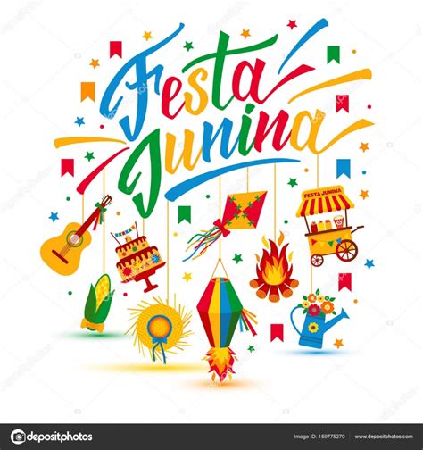 Festa Junina Village Festival Icons Stock Vector Image By Olgamilagros