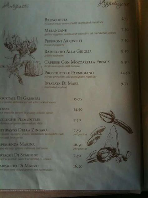 Zingara Fine Trattoria Menu, Menu for Zingara Fine Trattoria, Windsor, Windsor - Urbanspoon/Zomato