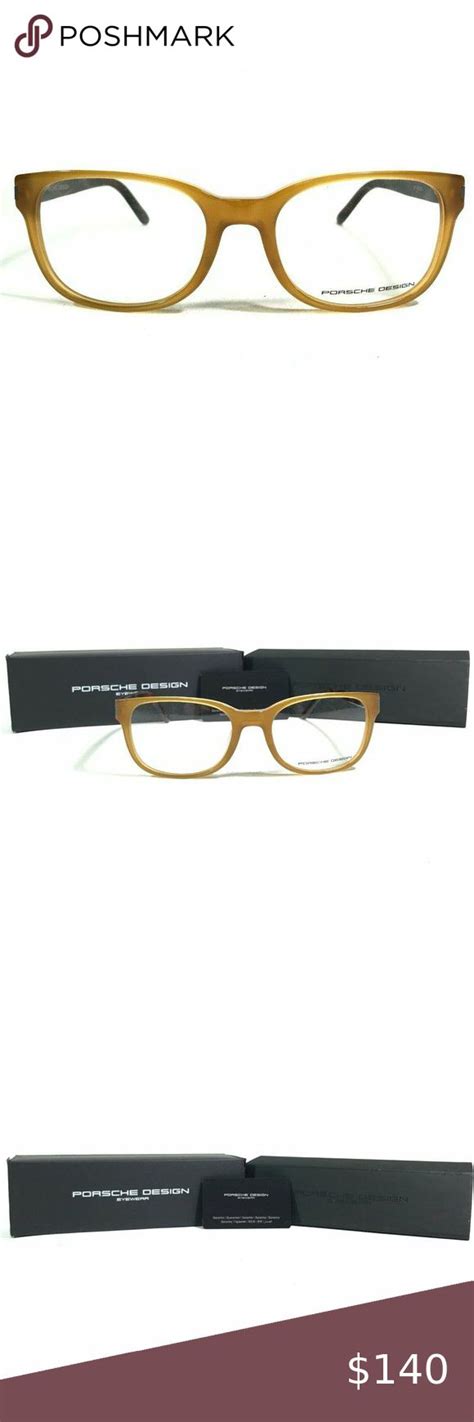 Porsche Design P8250 B Eyeglasses Frames Brown Matte Amber Square 53 20 140 Porsche Design