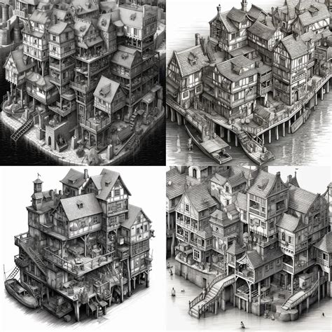 Black And White Cutaway Drawn Isometric Map Mc Meric