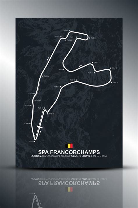 Spa Francorchamps Poster By Mapsters Displate Metal Prints