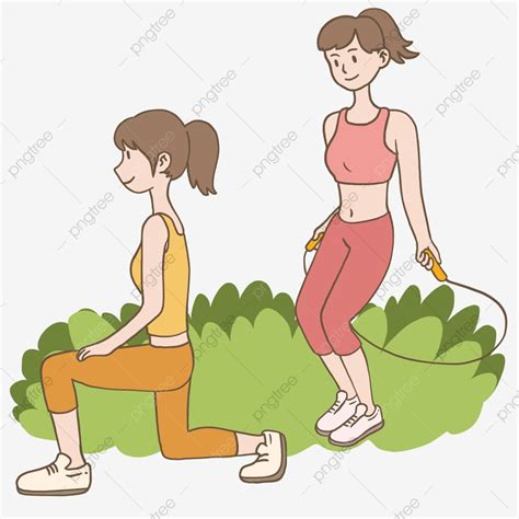 Gente De Deporte De Primavera Haciendo Yoga Dibujado A Mano Ilustración