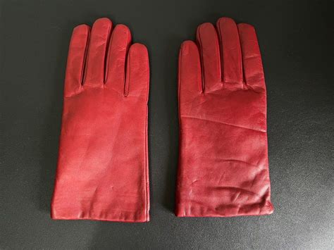 Red Leather Gloves On Carousell