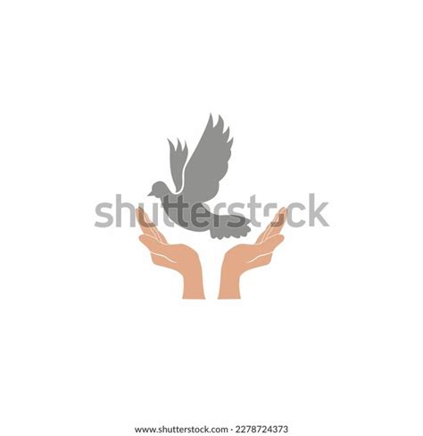 Vector Silhouette Design Illustration Hand Releasing Stock Vector