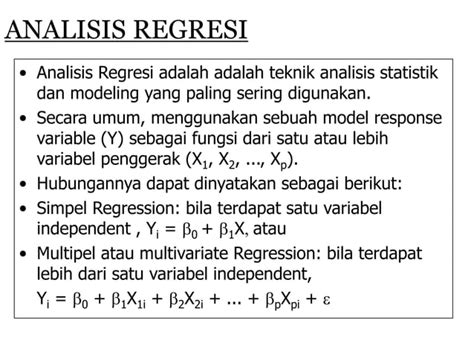 Analysis Regresi Linier Berganda Analysis Ppt