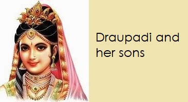 What are the name of sons born from Draupadi