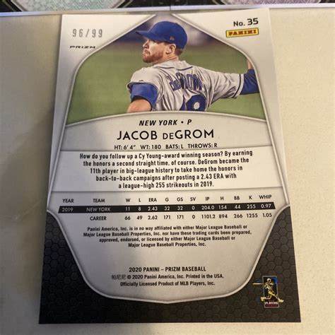 Topps Triple Threads And Prizm Jacob Degrom Base Mets SP Lot 99 150